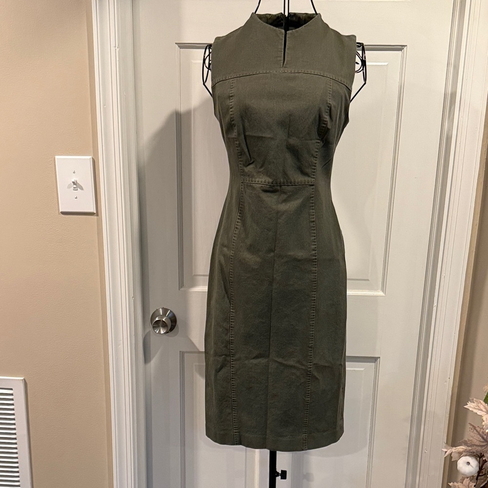 Olive Green Sleeveless Dress